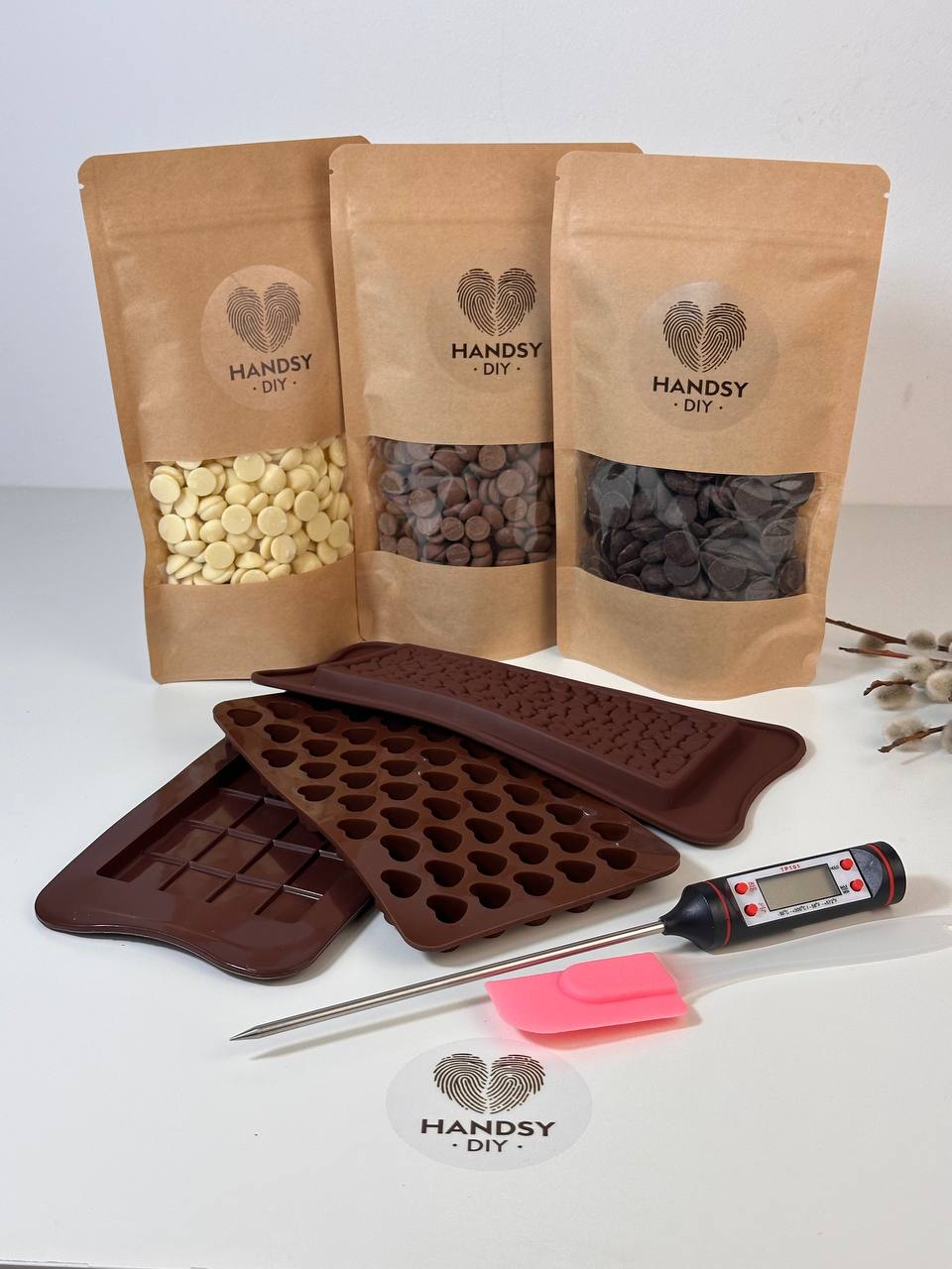 Handsy DIY 2w1 Cocoon Deluxe DIY – 🕯️🍫 zrób dużą świecę sojową i belgijską czekoladę z dodatkami | Najlepszy prezent dla par lub dbania o siebie |